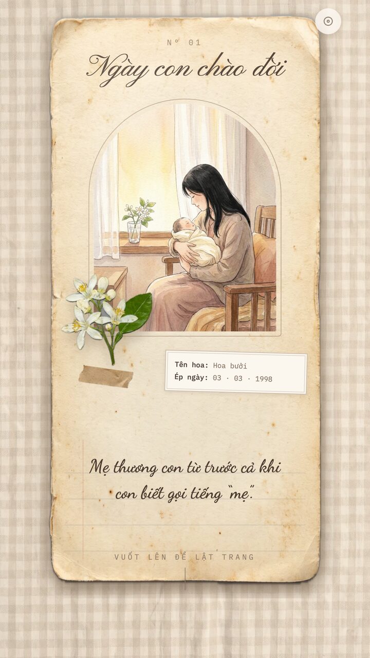 Sổ Hoa Ép · Tặng mẹ